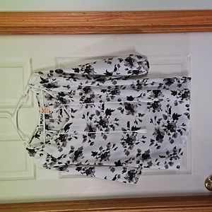 Black & White Floral Blouse
